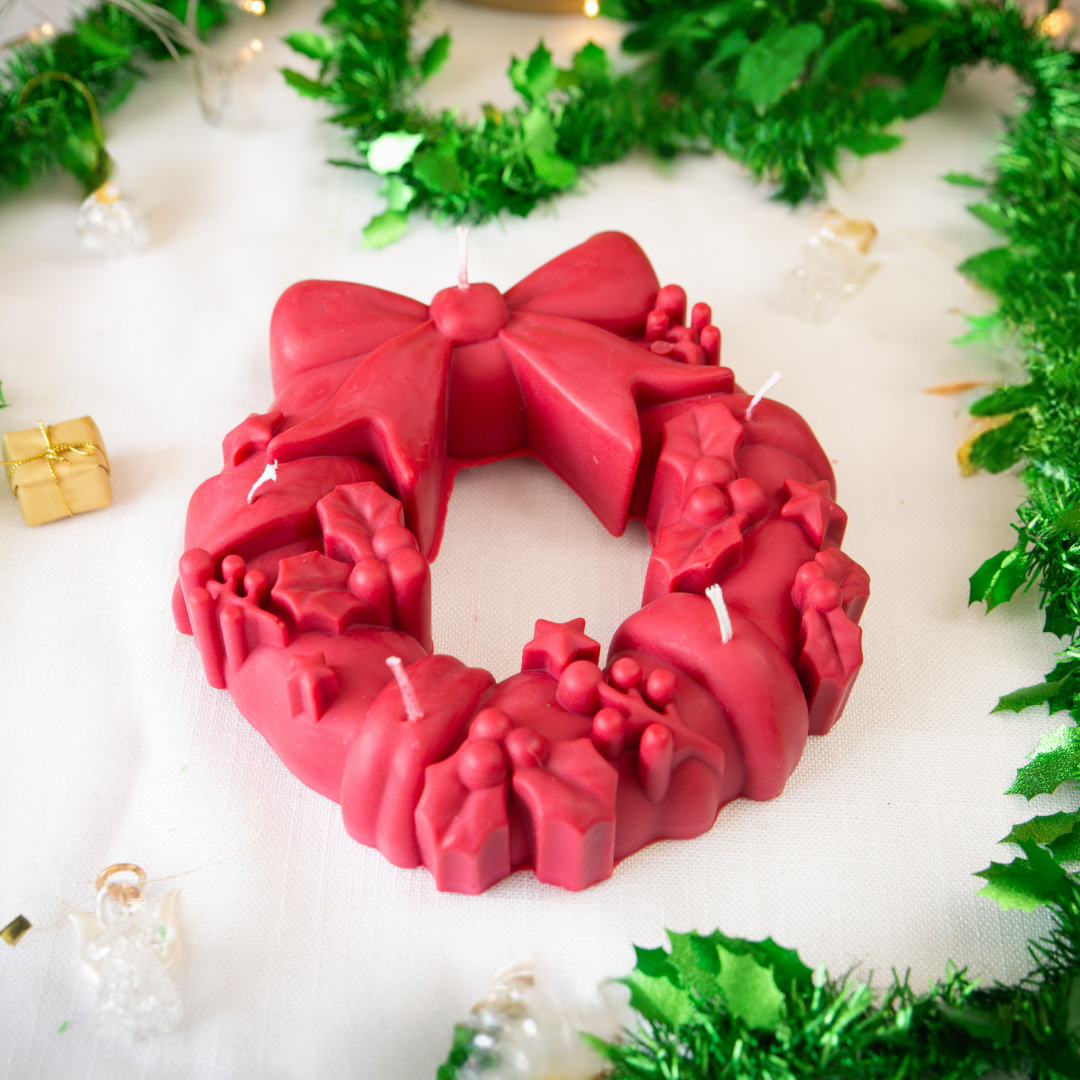 Christmas Wreath Table Candle